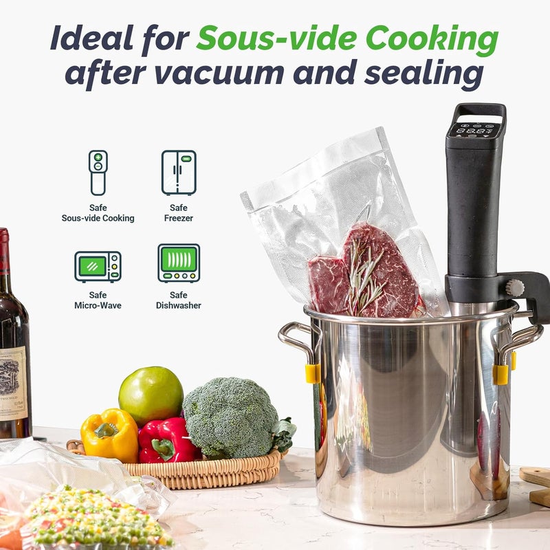 GERYON Vacuum Sealer Bags Rolls, 8x50ft & 11x50ft for Food Storage, Double Sided Texture, BPA-Free, Heavy Duty, Great for Vacuum Seal storage, Meal Prep or Sous Vide - Image 4